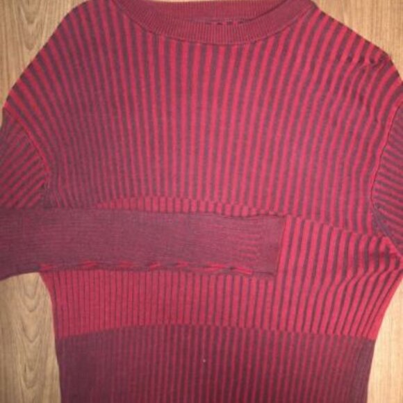 Bachrach Silk Blend Crewneck Pullover Sweater Women’s Size Large Red Gray - Picture 1 of 8